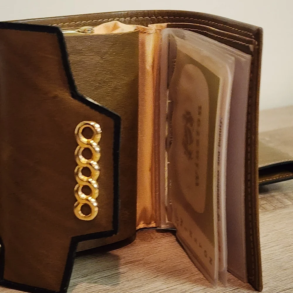 Vtg Winston Leather Bifold Western  Wallet French Purse Key Case  NOS Calfskin